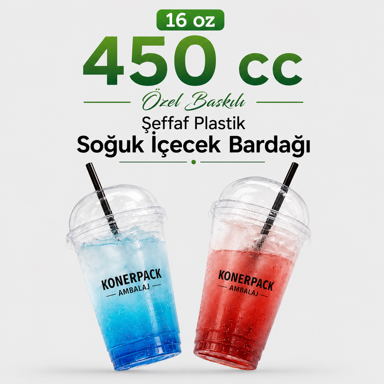 450 cc baskılı plastik bardak
