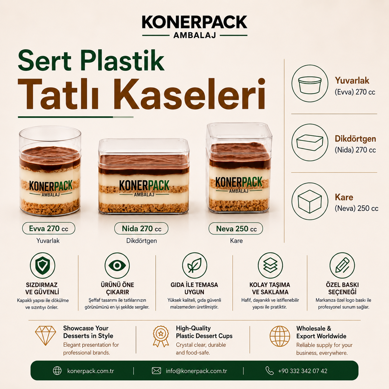 sert plastik tatlı kaseleri