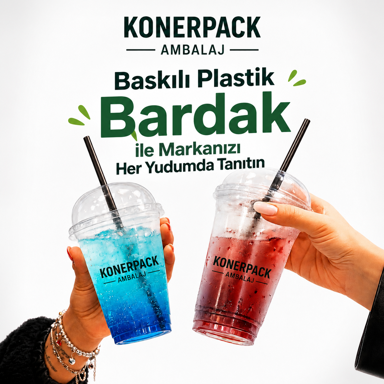 Konerpack Ambalaj baskılı plastik bardak modelleri